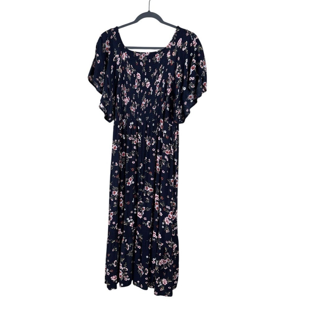 Womens Floral Maxi Milkmaid Dress Medium Cottage Garden Party Prairie - Picture 4 of 8